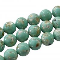 Dragi kamen perle Nakit, Sintetička Tirkizna, Krug, obojen, možete DIY & različite veličine za izbor, plav, Prodano Per Približno 40 cm Strand