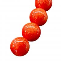 Blassbraune Jade Perle, rund, Spritzlackierung, DIY & verschiedene Größen vorhanden, rot, verkauft per ca. 40 cm Strang