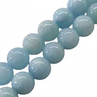 Pale Brown Jade Beads Round painted DIY skyblue Sold Per Approx 40 cm Strand
