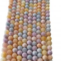 Blassbraune Jade Perle, rund, Spritzlackierung, DIY & verschiedene Größen vorhanden, gemischte Farben, verkauft per ca. 40 cm Strang