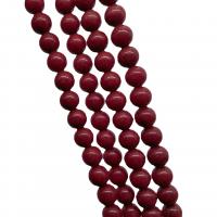Mashan Jade Perle, rund, poliert, DIY & verschiedene Größen vorhanden, rot, verkauft per ca. 40 cm Strang