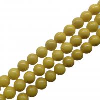 Mashan Jade Beads Round polished DIY yellow Sold Per Approx 40 cm Strand