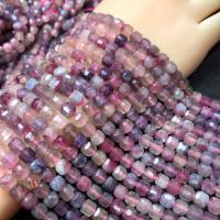 Turmalin Perle, Quadrat, poliert, DIY & facettierte, gemischte Farben, 6mm, verkauft per ca. 38 cm Strang