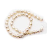 Cultured Baroque Freshwater Pearl Beads, Round, DIY, white, 9-10mm, Sold Per Approx 14.96 Inch Strand