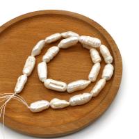 Biwa ferskvandskulturperle Beads, Ferskvandsperle, du kan DIY & forskellig størrelse for valg, hvid, Solgt Per Ca. 14.96 inch Strand