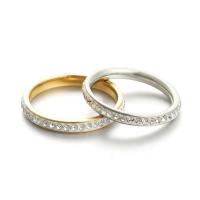 Titantium Steel δάχτυλο του δακτυλίου, Titanium Steel, κοσμήματα μόδας & για άνδρες και γυναίκες & με στρας, περισσότερα χρώματα για την επιλογή, 3mm, Sold Με PC