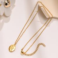 Stainless Steel Jewelry Necklace, 304 Stainless Steel, with 1.97inch extender chain, gold color plated, fashion jewelry & for woman, golden, 11x19.50mm, Length:Approx 15.75 Inch, Sold By PC