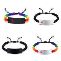 Silicone Bracelets, 304 Stainless Steel, with Silicone, Unisex & different styles for choice, more colors for choice, 44x15mm, Length:Approx 7.1-10.2 Inch, Sold By PC