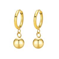Stainless Steel Drop Earring 304 Stainless Steel Vacuum Ion Plating fashion jewelry & for woman golden 8mm 14*2mm Sold By Pair