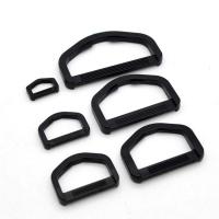 Plastic Bag D Ring Buckle, Letter D, DIY & different size for choice, black, Sold By PC