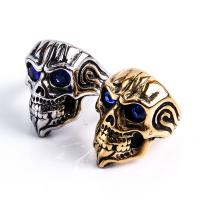Titanium Steel Finger Ring Skull plated & for man Sold By PC