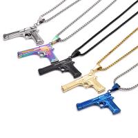 Titanium Steel Pendants, Gun, plated, more colors for choice, 52x36mm, Sold By PC