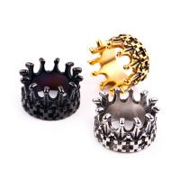 Titanium Steel Finger Ring, Crown, plated, different size for choice & for man, more colors for choice, Sold By PC