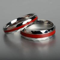 Couple Finger Rings Titanium Steel polished & enamel original color Sold By PC