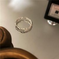 Кольца из латуни, Латунь, плакирован серебром, регулируемый & Женский, не содержит никель, свинец, размер:6-8, продается PC