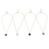 Zinc Alloy Jewelry Necklace with 1.97inch extender chain gold color plated 4 pieces & for woman & with rhinestone nickel lead & cadmium free Length Approx 16 Inch Sold By PC