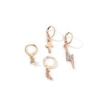 Zinc Alloy Earring Set gold color plated for woman & with rhinestone nickel lead & cadmium free Sold By Set