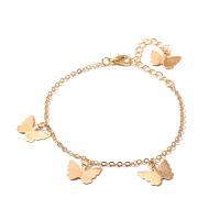 Zinc Alloy Bracelet with 1.97inch extender chain Butterfly plated fashion jewelry & for woman nickel lead & cadmium free Length Approx 7.3 Inch Sold By PC