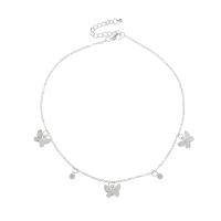 Zinc Alloy Jewelry Necklace with 2.5inch extender chain Butterfly silver color plated fashion jewelry & for woman nickel lead & cadmium free Length Approx 15.7 Inch Sold By PC