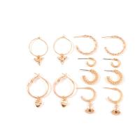 Zinc Alloy Earring Set gold color plated for woman & with rhinestone nickel lead & cadmium free 12-32mm Sold By Set