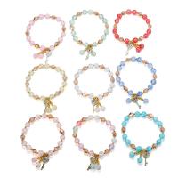 Bracelets de cristal, avec alliage de zinc, clé, pour les enfants & avec strass, plus de couleurs à choisir, Longueur:Environ 6.3-7 pouce, 10PC/lot, Vendu par lot