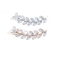 Hair Slide Zinc Alloy plated micro pave cubic zirconia & for woman Sold By PC