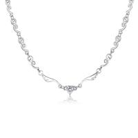 Collar de Aleación de Zinc, con 4.09inch extender cadena, Joyería & para mujer & con diamantes de imitación, plateado, libre de níquel, plomo & cadmio, longitud:aproximado 12.87 Inch, Vendido por UD