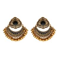 Mode-Fringe-Ohrringe, Zinklegierung, mit Kristall, goldfarben plattiert, Modeschmuck & für Frau & Emaille, keine, 53x53mm, verkauft von Paar