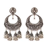 Fashion Fringe Earrings, Tibetan Style, plated, fashion jewelry & for woman, more colors for choice, 80mm, Sold By Pair