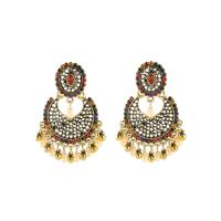 Fashion Fringe Earrings Zinc Alloy with ABS Plastic Pearl plated fashion jewelry & for woman & with rhinestone Sold By Pair