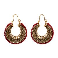 Zinc Alloy Drop Earrings with Cotton Thread gold color plated fashion jewelry & for woman Sold By Pair