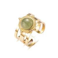 Prst prsten z nerezové oceli, 304 Stainless Steel, s Přírodní kámen, módní šperky & pro ženy, více barev na výběr, 18mm, Prodáno By PC