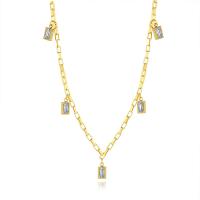Edelstahl Schmuck Halskette, 304 Edelstahl, mit Verlängerungskettchen von 5cm, Modeschmuck & für Frau & mit kubischem Zirkonia, keine, Länge:37.5 cm, verkauft von Paar