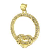 Cubic Zirconia Micro Pave Brass Pendant, gold color plated, fashion jewelry & DIY & micro pave cubic zirconia & for woman, golden, 23x28x3.50mm, Hole:Approx 3mm, 10PCs/Lot, Sold By Lot