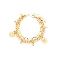 Tibetan Style Bracelet, with 4.5 extender chain, irregular, plated, Double Layer & fashion jewelry & for woman, gold, 170mm, Length:16 cm, Sold By Pair
