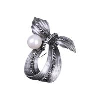 Plastové perly brož, Zinek, s Plastové Pearl, á, módní šperky & unisex & s drahokamu, více barev na výběr, 50x70mm, Prodáno By PC