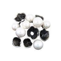 Plastic Pearl Brooch, Tibetan Style, with Plastic Pearl, plated, fashion jewelry & Unisex, more colors for choice, 40x40mm, Sold By PC