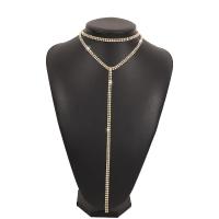 Zinc Alloy Jewelry Necklace with Rhinestone plated fashion jewelry & for woman Length 37-47 cm 35.5-45.5 cm 37.5-48 cm 34-44.5 cm 34-51 cm 36-47 cm 36.5-46.5 cm 40-48 cm Sold By PC