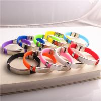 Silicone Bracelets 304 Stainless Steel with Silicone polished Unisex Length Approx 18 cm Sold By PC