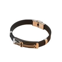 Silicone Bracelets, 304 Stainless Steel, with Silicone, Galvanic plating, Unisex, black, 10mm, Length:Approx 20.5 cm, Sold By PC