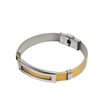 Stainless Steel Jewelry Bracelet, 304 Stainless Steel, with PVC Plastic, Unisex, more colors for choice, Length:Approx 20 cm, Sold By PC