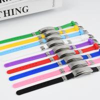 Bracelets en silicone, Acier inoxydable 304, avec silicone, unisexe, plus de couleurs à choisir, 10x3mm, Longueur:Environ 21 cm, Vendu par PC