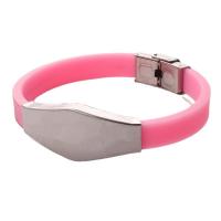 Silicone Bracelets, 304 Stainless Steel, with Silicone, Unisex, more colors for choice, Length:Approx 20.5 cm, Sold By PC