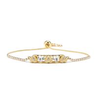 Cubic Zirconia Micro Pave Brass Bracelet, with 1.97 extender chain, gold color plated, different styles for choice & micro pave cubic zirconia & for woman, more colors for choice, nickel, lead & cadmium free, Length:16-21 cm, Sold By PC