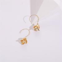 Brass Drop Earring, Flower, 14K gold plated, for woman, golden, nickel, lead & cadmium free, 37.50x14mm, Sold By Pair