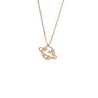 Cubic Zircon Micro Pave Brass Necklace 14K gold plated micro pave cubic zirconia & for woman golden nickel lead & cadmium free Length 15.75 Inch Sold By PC