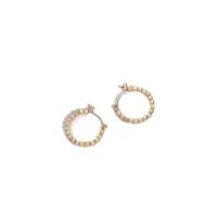 Brass Huggie Hoop Earring Round 14K gold plated for woman golden nickel lead & cadmium free 22mm Sold By PC