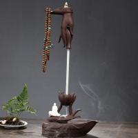 Backflow Incense Burner Purple Clay half handmade for home and office Sold By PC