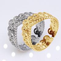 Stainless Steel Finger Ring 304 Stainless Steel Crown Vacuum Ion Plating fashion jewelry & Unisex 8mm Sold By PC