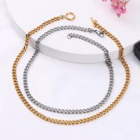 Stainless Steel Chain Necklace, 304 Stainless Steel, polished, fashion jewelry & DIY, more colors for choice, 1.40x5mm, Sold Per Approx 15.75 Inch Strand